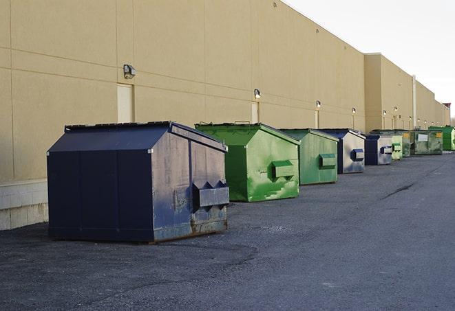 dumpsters lined up waiting to be filled with construction waste in Colonial Heights TN